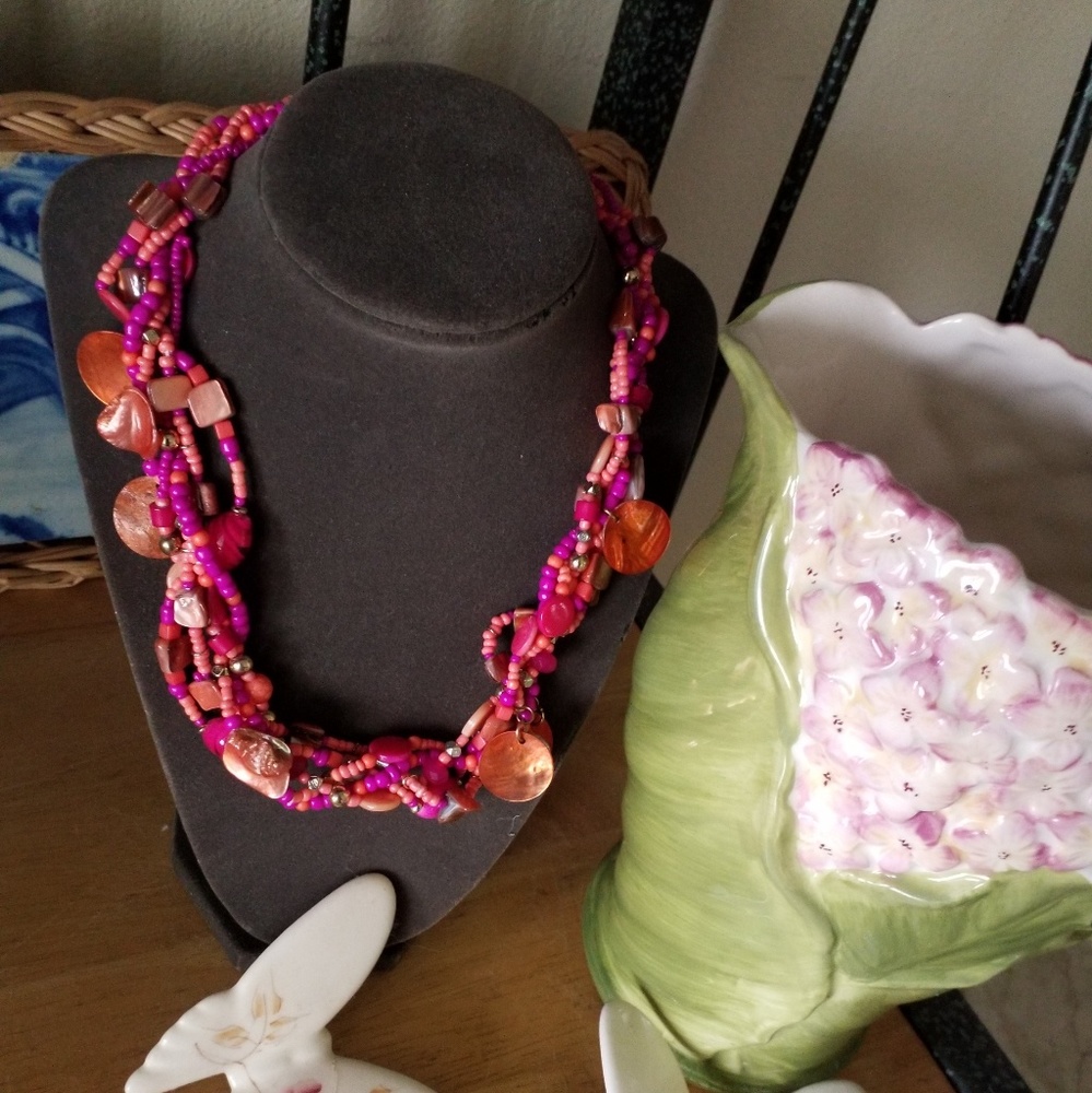 Multilayer Pink and Orange Necklace #204